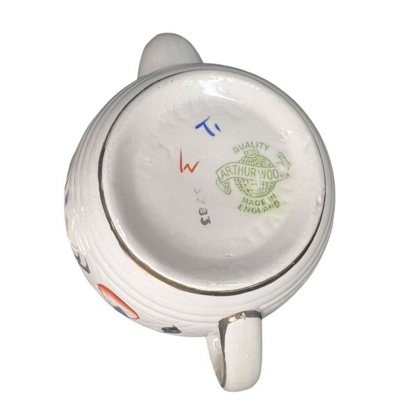 ARTHUR WOOD ENGLAND TEAPOT IMARI GAUDY WELSH VINTAGE 3783 - Picture 7 of 7